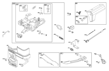 Controls Group Diagram and Parts List for 12V337-0036-F1 100000 - 19Z999 Briggs and Stratton Engine